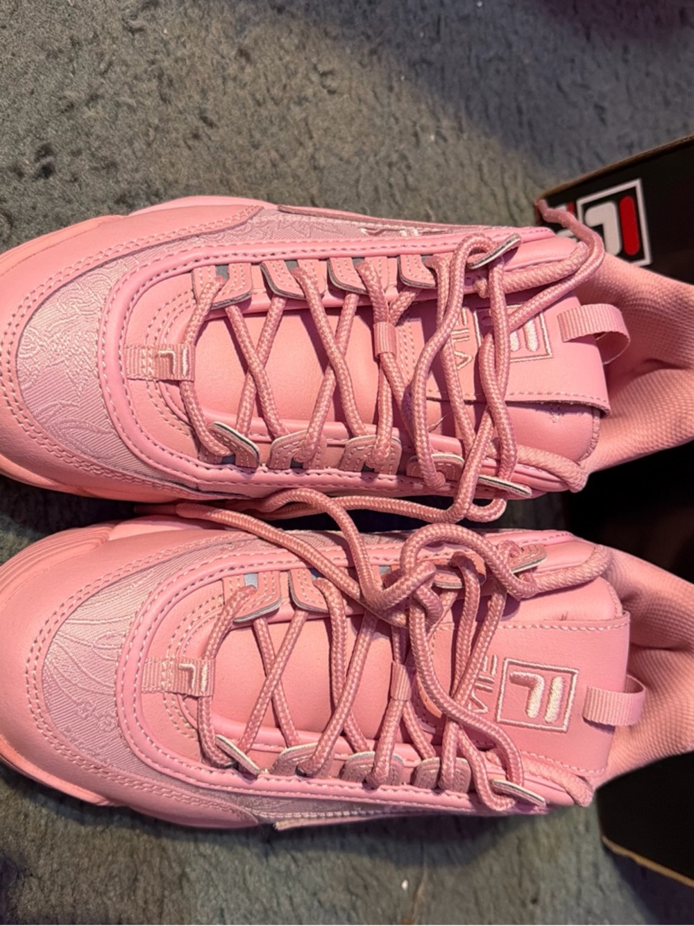 Fila Pink Chunky Lace-Up Platform Sneakers